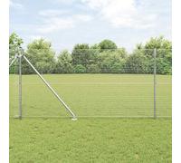 GeenYuu Clôture en fil soudé en acier galvanisé 25 x 1 m avec poteaux et pointes, panneau grillage rigide pour jardin terrasse extérieur, protection et délimitation sécurisée