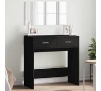 GeenYuu Coiffeuse Meuble Noir 80x39x80 cm avec Miroir, tiroir Rangement, étagère pour Maquillage Chambre Salle de Bain, Table Console Dressing beauté cosmétique Bijou Parfum Accessoire