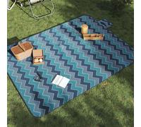 GeenYuu Couverture de Pique-Nique Pliable Vague Bleue Velours 200x150 cm avec Sac de Transport, Portable, idéale Camping randonnée Bivouac Trekking, Protection Contre l'humidité