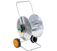 GeenYuu Dévidoir en acier galvanisé pour tuyau d'arrosage de 110 m 1/2" ou 80 m 3/4" avec manivelle, enrouleur de tuyau mobile pour un rangement peu encombrant pour jardin, terrasse, balcon