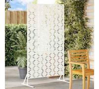 GeenYuu Écran de confidentialité blanc en acier 100 x 50 x 180 cm panneau occultation pour jardin terrasse extérieur barrière rigide modulable décoratif