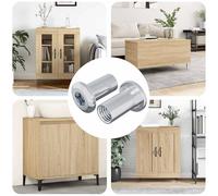 GeenYuu Écrou de sécurité M6 x 15 mm en acier avec finition nickel, 2 connecteurs à vis, écrou fileté pour montage, fixation, construction et construction de meubles, résistant à la corrosion, durable