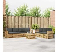 GeenYuu Ensemble canapé extérieur en Bois d'acacia Massif Durable, Design Moderne à Lattes, modulable pour Jardin terrasse, Facile à Entretenir, mobilier Salon séjour Polyvalent