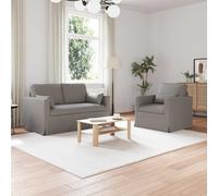 GeenYuu Ensemble canapé modulable 2 pièces Taupe Tissu 139 x 78 x 80 cm Convertible Angle Relax Banquette pour Salon séjour Chambre Bureau détente Assise Coussin accoudoir