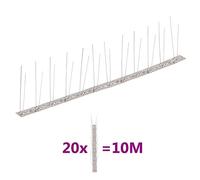 GeenYuu Ensemble de 20 Pointes INOX à 2 rangées pour Oiseaux et Pigeons 10 m, Efficace extérieur Jardin terrasse Balcon Maison, Protection Contre Animaux indésirables