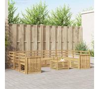 GeenYuu Ensemble de canapés d'extérieur modulable en Bois d'acacia Massif Blanc 10 pièces avec accoudoirs et Surface à Lattes pour Jardin Patio Piscine, mobilier Salon séjour Polyvalent