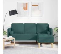 GeenYuu Ensemble de Canapés modulable Vert foncé en Polyester avec Coussins, canapé d'angle 3 Places, Banquette Convertible pour Salon séjour Chambre Bureau détente
