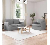 GeenYuu Ensemble de canapés modulables 2 pcs Gris Clair en Tissu avec Coussins Confortables 144 x 80 x 85 cm pour Salon séjour Chambre détente et Accueil invité