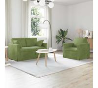 GeenYuu Ensemble de canapés modulables 2 pcs Vert Clair en Velours Polyester 138 x 78 x 80 cm avec Coussins Confortables, Cadre métal Robuste, Design Angle pour Salon séjour détente et Accueil