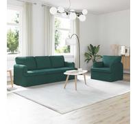 GeenYuu Ensemble de canapés modulables 2 pcs Vert foncé en Tissu avec Coussins Confortables 201 x 80 x 85 cm pour Salon séjour Chambre détente et Accueil invités