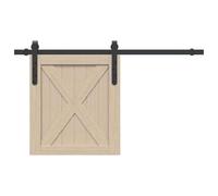 GeenYuu Ensemble de ferrures de porte coulissante de 91 cm en acier au carbone revêtu par pulvérisation avec 2 rouleaux de butée de porte - Joints pour portes de 22 à 25 mm - Meuble de cuisine