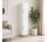 GeenYuu Ensemble de Meubles 2 pcs Blanc Brillant Bois d'ingénierie 33 x 34,5 x 90 cm Rangement Salon séjour Chambre Bureau Design Fonctionnel Montage Mural