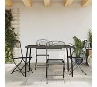GeenYuu Ensemble de meubles de jardin 5 pièces - Anthracite - Grille extensible - Structure en métal - 4 chaises de jardin pliantes - 54 x 40 x 86 cm - Table de jardin 110 x 80 x 72 cm - Résistant aux