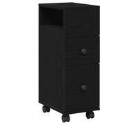 GeenYuu Ensemble de meubles de salle de bain noir aspect chêne 33 x 23 x 65 cm avec tiroir de rangement et étagère pour salle de bain, couloir, cave, bureau, buanderie, armoire de rangement