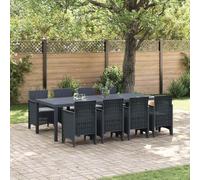 GeenYuu Ensemble de Salle à Manger Jardin 9 pcs Anthracite en polypropylène avec Coussins Confortables 250x100x73 cm pour terrasse Balcon Patio Repas détente réception extérieur