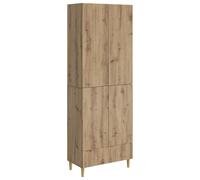 GeenYuu Ensemble mobilier Salon 2 pcs chêne Artisanal Bois d'ingénierie 66 x 34,5 x 95 cm Rangement Armoire Buffet Console pour Chambre Salle à Manger Bureau entrée Cuisine