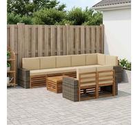 GeenYuu Ensembles de canapés en Bois d'acacia Massif Durable, Design modulaire à Lattes, Facile à Entretenir, idéal pour Salon, Jardin, terrasse, extérieur