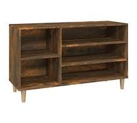 GeenYuu Étagère à chaussures en bois de chêne fumé 102 x 36 x 60 cm avec espace de rangement, banc, rabat pour couloir, couloir, chambre à coucher, étagère à chaussures, organiseur, garde-robe