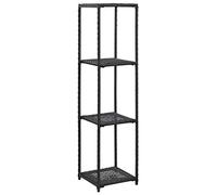 GeenYuu Étagère de Rangement en résine tressée Noire 30x30x120 cm avec 4 Niveaux, Meuble modulable pour Salon Bureau Chambre, Organisateur d'espace pour Livres dossiers bibelots
