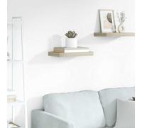 GeenYuu Étagère Murale Flottante chêne 40x23x3,8 cm en MDF nid d'abeille avec Cadre métallique Support Rangement pour Livres Cadres Plantes décoration Salon Chambre Bureau