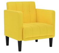 GeenYuu Fauteuil avec accoudoirs en tissu jaune clair, largeur d'assise 53 cm, 70,5 x 67 x 74,5 cm, salon et chambre à coucher, fauteuil relaxant confortable avec cadre en contreplaqué solide