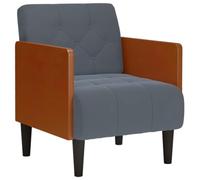 GeenYuu Fauteuil avec accoudoirs en velours gris foncé - Largeur d'assise : 55 cm - Avec mousse et rembourrage en plumes - Cadre en contreplaqué stable - Fauteuil relaxant confortable pour chambre à