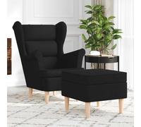 GeenYuu Fauteuil avec repose-pieds - Tissu polyester - Noir - 74 x 84 x 100 cm - Recliner confortable - Pour salon, chambre à coucher, bureau - Relaxant - Avec rembourrage doux et structure en bois