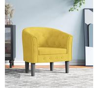 GeenYuu Fauteuil club, en velours jaune, avec structure en pin robuste, 70 x 56 x 68 cm, fauteuil d'accent confortable pour salon, chambre à coucher, bureau, confort d'assise relaxant avec dossier
