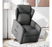 GeenYuu Fauteuil de relaxation avec aide au relèvement, en tissu gris foncé, fauteuil de repos électrique avec fonction de couchage manuelle, respirant, cadre en bois et métal stable