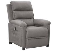 GeenYuu Fauteuil de relaxation électrique en tissu gris clair avec 3 positions de couchage, dossier réglable, repose-pieds et télécommande, pour salon et chambre à coucher