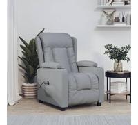 GeenYuu Fauteuil de relaxation électrique en tissu gris clair avec 3 positions de couchage, télécommande à 2 boutons, cadre en métal et bois, porte-gobelets, chaise de salon pour la détente et le