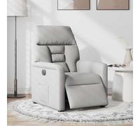 GeenYuu Fauteuil de relaxation électrique en tissu gris nuage avec moteur électrique, fonction de couchage jusqu'à 135 °C, fauteuil TV de salon, fauteuil rembourré confortable pour la détente et le