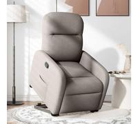 GeenYuu Fauteuil de relaxation, électrique, en tissu taupe, 66 x 88 x 95 cm, fonction de couchage manuelle, cadre stable, poche latérale, chaise de salon confortable pour s'asseoir et se lever de