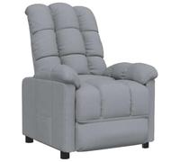 GeenYuu Fauteuil de relaxation en tissu gris clair avec fonction de couchage manuelle à 3 positions, tête et repose-pieds réglables, cadre stable en bois et métal, housse en polyester respirant pour
