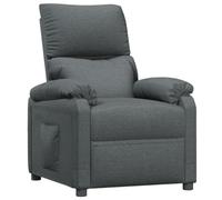 GeenYuu Fauteuil de relaxation en tissu gris foncé avec fonction de couchage manuelle, dossier et repose-pieds réglables pour salon et bureau, fauteuil rembourré confortable