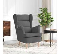 GeenYuu Fauteuil en tissu gris foncé, 74 x 84 x 100 cm, avec rembourrage en mousse, fauteuil ergonomique, pour salon, bureau, chambre à coucher, relaxant, avec tissu polyester robuste