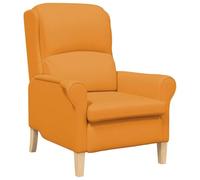 GeenYuu Fauteuil en tissu jaune foncé avec cadre en bois - 76 x 94 x 102 cm - Rembourré - Chaise relaxante moderne pour salon et chambre à coucher - Design durable et facile d'entretien
