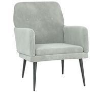 GeenYuu Fauteuil gris clair en velours, 62 x 79 x 79 cm, avec structure en métal, fauteuil relaxant confortable, pour salon, chambre à coucher, bureau, assise et détente relaxante