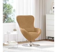 GeenYuu Fauteuil lounge en velours marron avec pied pivotant à 360 °, cadre en métal, 63 x 73 x 90 cm, fauteuil de relaxation moderne pour salon et chambre à coucher, chaise relaxante confortable avec