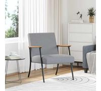 GeenYuu Fauteuil moderne en tissu gris clair avec cadre en acier robuste et rembourrage ergonomique, idéal comme chaise de salon, chaise de chambre à coucher, fauteuil relaxant pour une assise