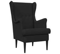 GeenYuu Fauteuil moderne en tissu noir avec pieds en bois, cadre en métal et assise rembourrée, chaise lounge club pour salon, chambre à coucher, bureau