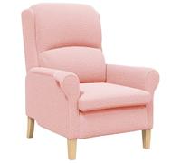 GeenYuu Fauteuil rose en tissu Sherpa doux avec cadre en bois ergonomique, 76 x 94 x 102 cm, 1 place, idéal pour le salon et le bureau, fauteuil relaxant confortable avec accoudoirs pour des moments