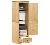 GeenYuu Garde-Robe Corona en Bois de pin Massif avec tiroir et Porte 55x50x170 cm Armoire penderie Rangement vêtement Chaussure Accessoire Chambre Salon entrée Bureau