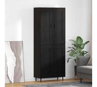 GeenYuu Haut Armoire en Bois d'ingénierie chêne Noir 2 pièces avec Portes, Meuble de Rangement Moderne pour Salon Salle à Manger, Buffet bahut vaisselier Console Commode