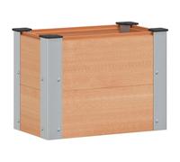 GeenYuu Jardinière surélevée Marron en WPC et Aluminium 50 x 30 x 36 cm pour Balcon terrasse Jardin, Pot Tablette avec Fond Ouvert pour Fleurs, Herbes, légumes en extérieur