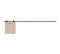 GeenYuu Kit de ferrures de porte coulissante en acier au carbone revêtu par pulvérisation 213 cm pour portes d'armoire de 22-25 mm avec guide silencieux et butées de porte pour cuisine, meubles