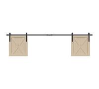 GeenYuu Kit de ferrures de porte coulissante en acier au carbone revêtu par pulvérisation pour portes d'armoire de 200 cm avec guide silencieux et amortissement, convient pour une épaisseur de porte