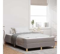 GeenYuu Lit à Ressorts avec Matelas Taupe 120 x 190 cm Tissu, Cadre Bois d'ingénierie, sommier à Lattes, Meuble Chambre Adulte, Couchage Confortable, Design capitonné, Structure Durable