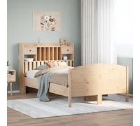 GeenYuu Lit bibliothèque en Bois de pin Massif avec sommier à Lattes 135x190 cm Cadre Stable Rangement tiroirs tête de lit Pratique pour Chambre Adulte Enfant