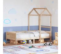 GeenYuu Lit de Jour en Bois Massif 80x200 cm avec Toit et sommier à Lattes, Cadre de Couchage pour Enfant et Adulte, Espace de Rangement sous Banquette, Design sécurisé avec Porte latérale